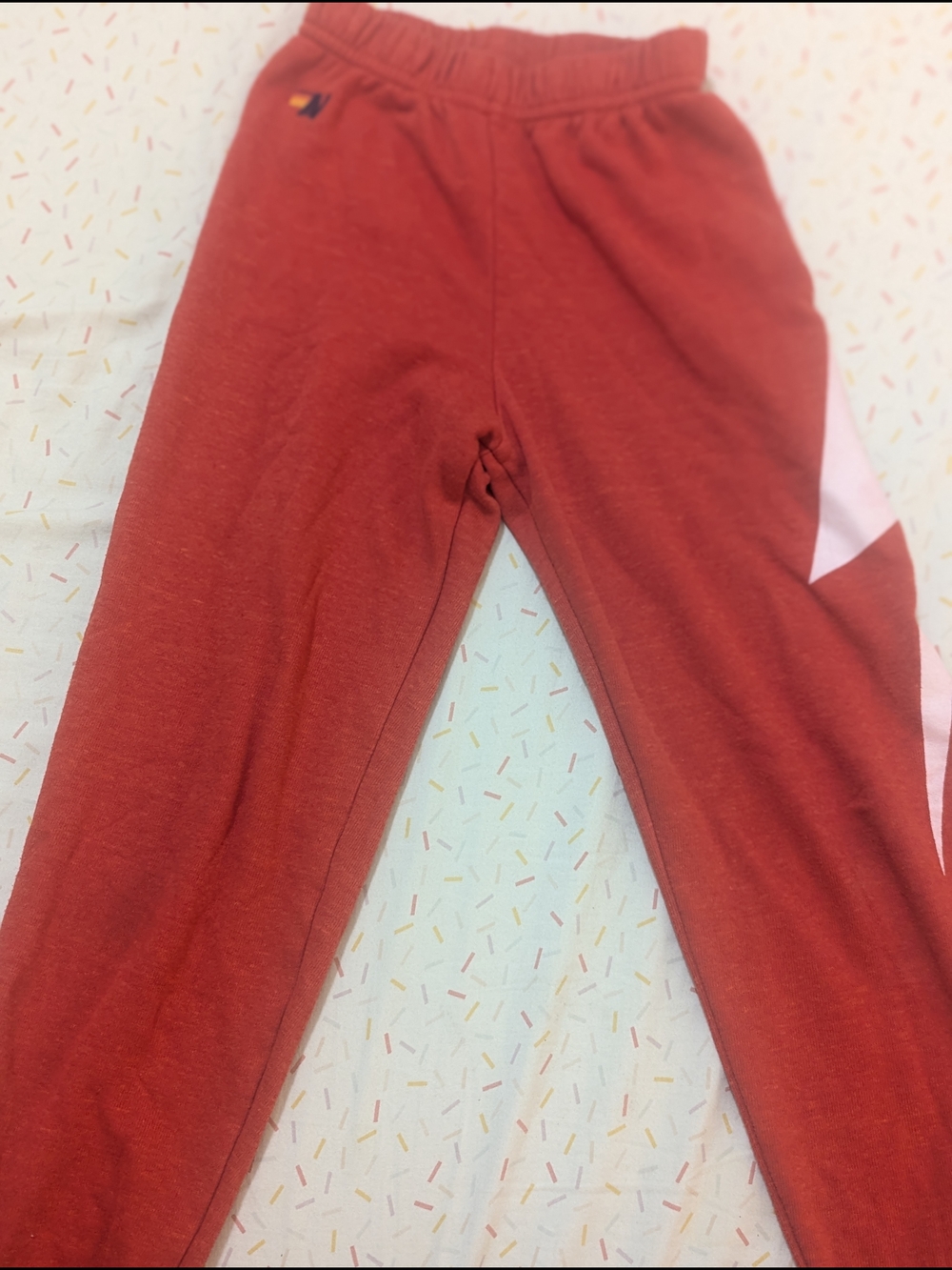 Aviator Nation Red Kids Sweatpants with Lightning Bolt